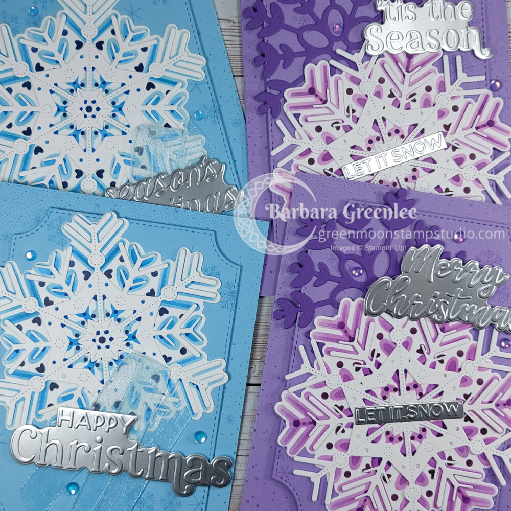 Snowy Delights Cards - Green Moon Stamp Studio
